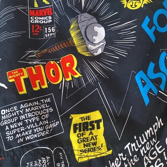 Marvel Swim Board Shorts Black Red Blue White Size SMALL - Picture 2 of 6